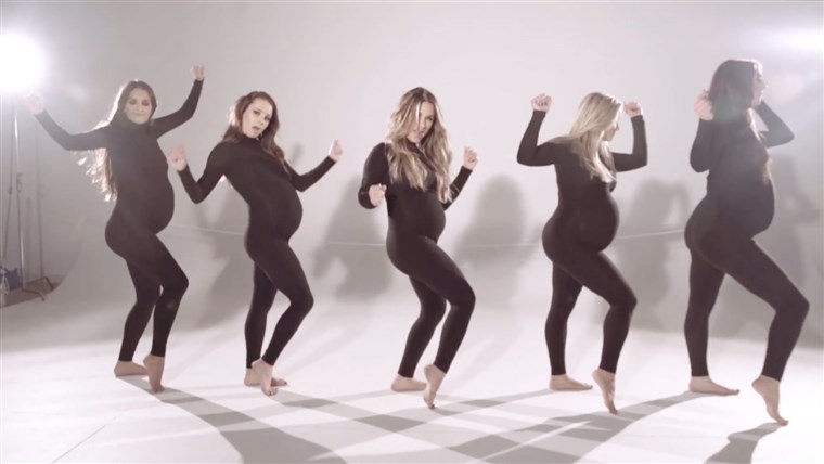 जेसी James Decker takes on a Beyoncé-style video with four other pregnant dancers in 