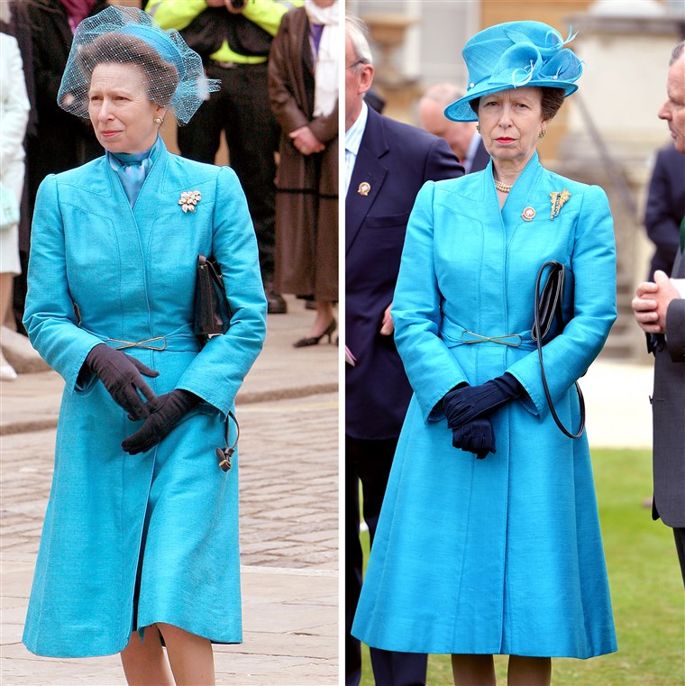 Hercegnő Anne in turquoise coatdress