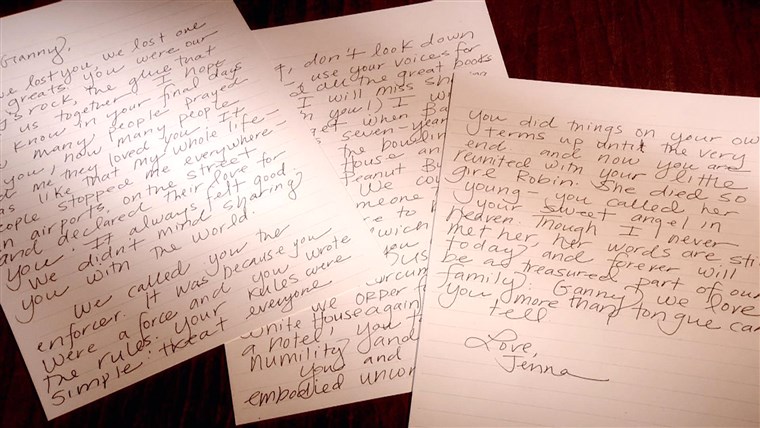ג'נה Bush Hager's letter to Barbara