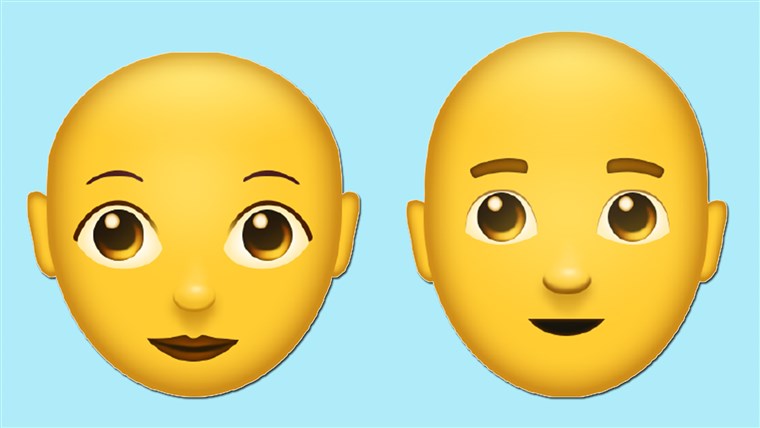 אדם with bald head emoticon