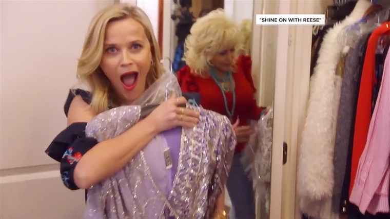 Reese Witherspoon tours Dolly Parton's closet