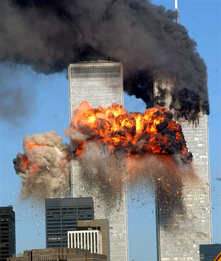 מאוחד Airlines Flight 175 crashes into South Tower of World Trade Center on Sept. 11, 2001.