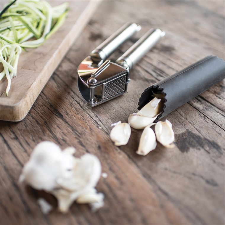  UberChef Garlic Press and Peeler makes cooking with garlic much easier -- and less stinky!