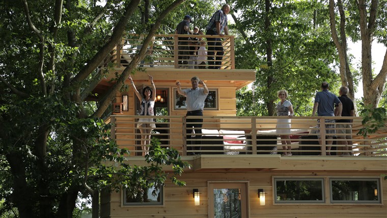 גלוי לב Lloyd Wright-inspired treehouse