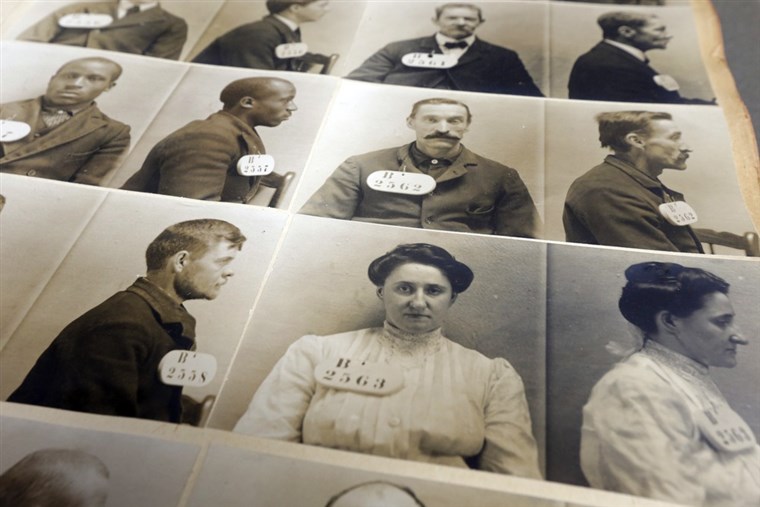 egy excerpt out of the Eastern State Penitentiary 1904-1906 mug shot book in Philadelphia.