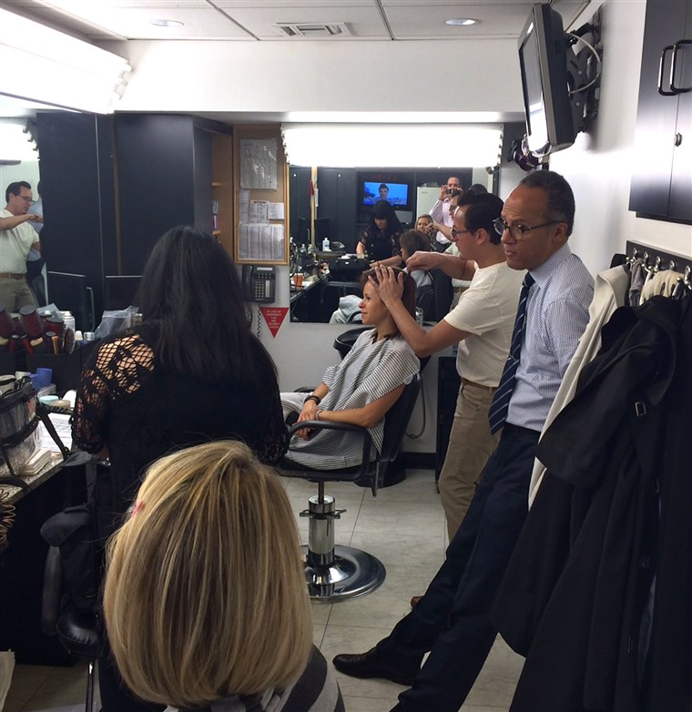 pre-show meeting in the makeup room