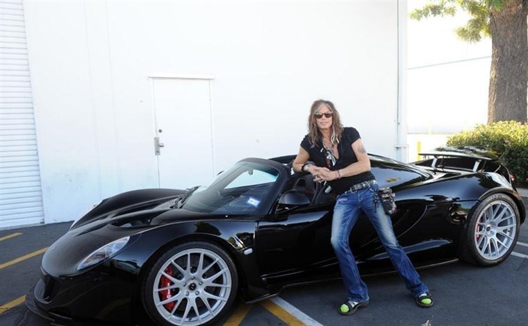 ה Hennessey Venom GT Spyder, custom-built as a convertible for rocker Steven Tyler.