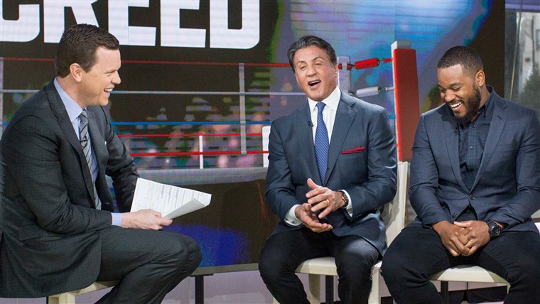 סילבסטר Stallone and Ryan Coogler promote the movie Creed