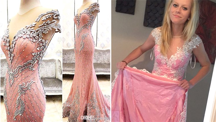 Teen buys prom dress online.