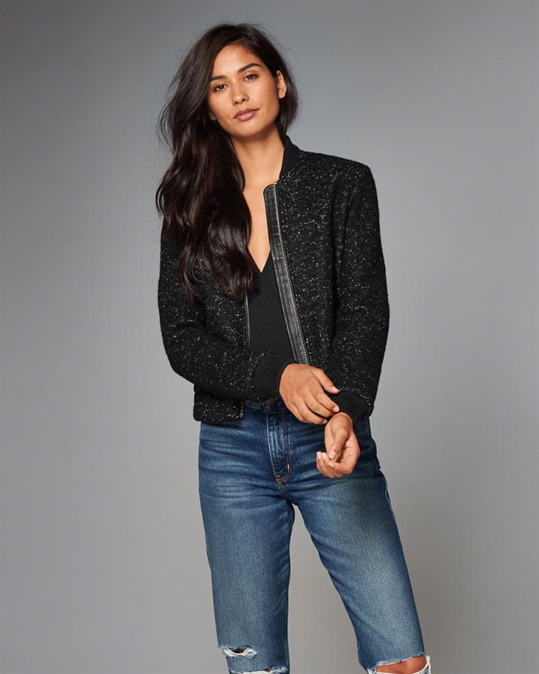Abercrombie & Fitch Wool-Blend Bomber Jacket