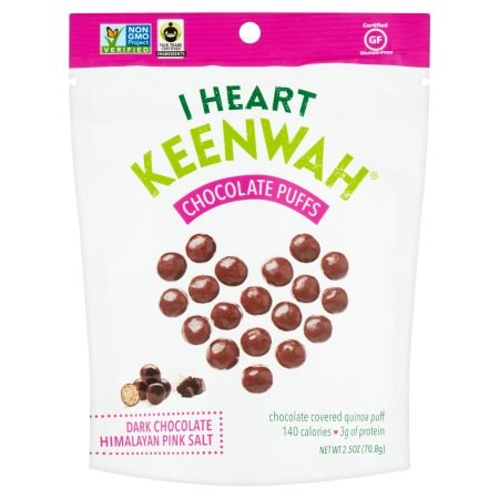 मैं Heart Keenwah Dark Chocolate Himalayan Pink Salt Chocolate Puffs