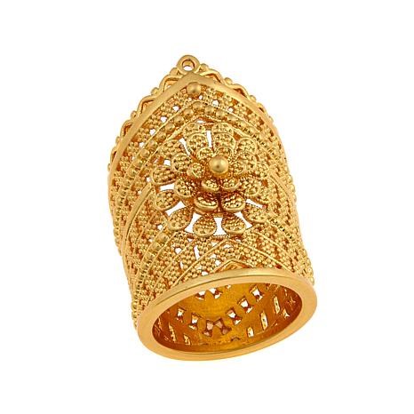 כ Jewelry Goldtone Cutout Detail Crown Ring