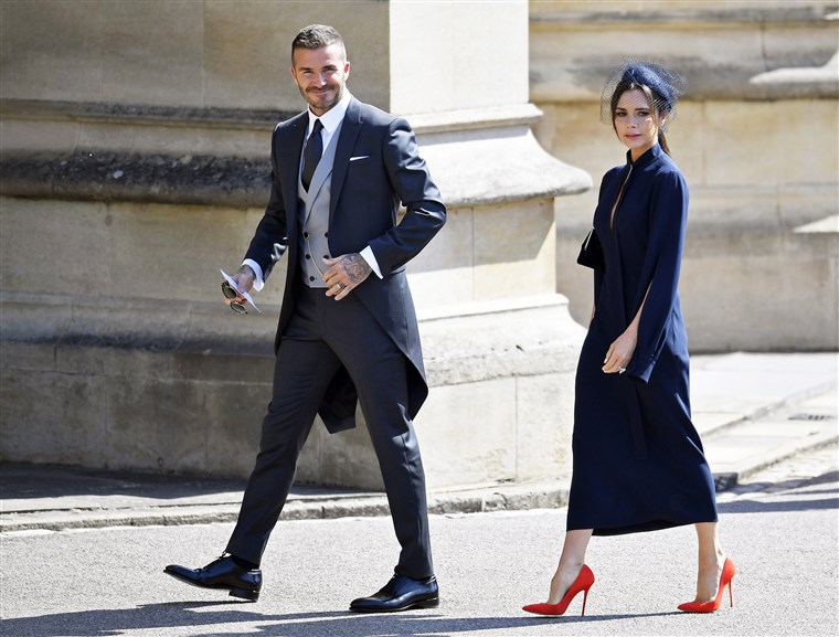David and Victoria Beckham at the royal wedding