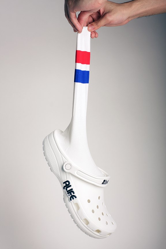 Új Crocs sandal with tube sock, Sport Crocs