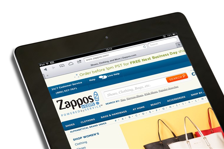 ऑनलाइन shoe and apparel website, Zappos.com (an Amazon company)