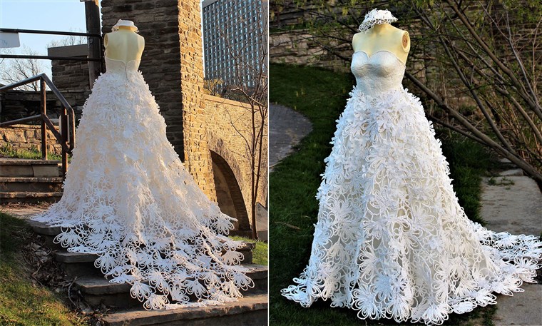 WC paper wedding dresses