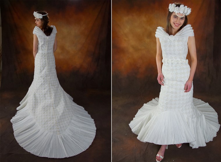 WC paper wedding dresses