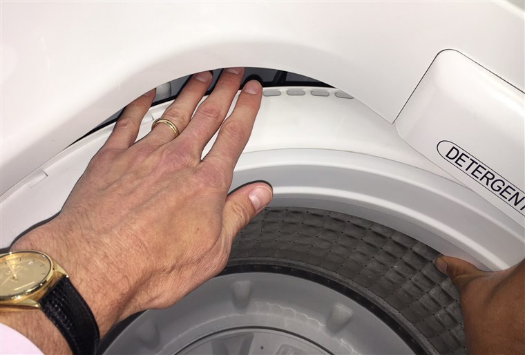 ב a top-load washer, socks can slip between the basket and the machine's outer wall ... never to be seen again. 