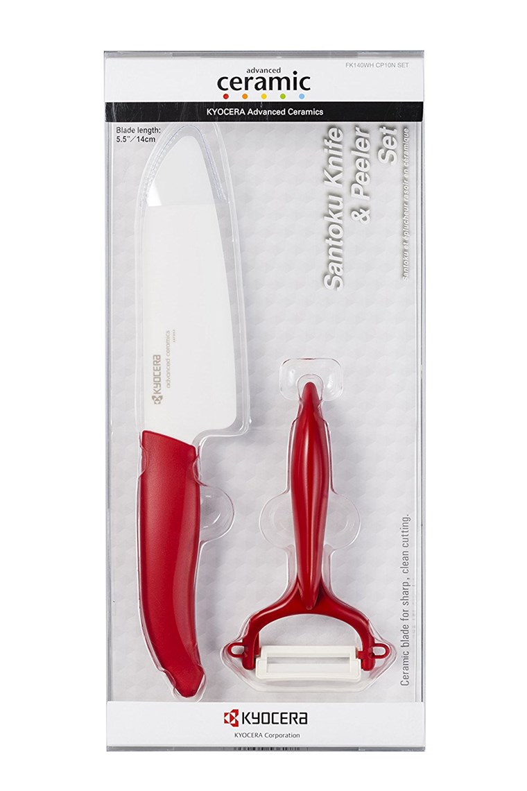 चाकू plus peeler set in red