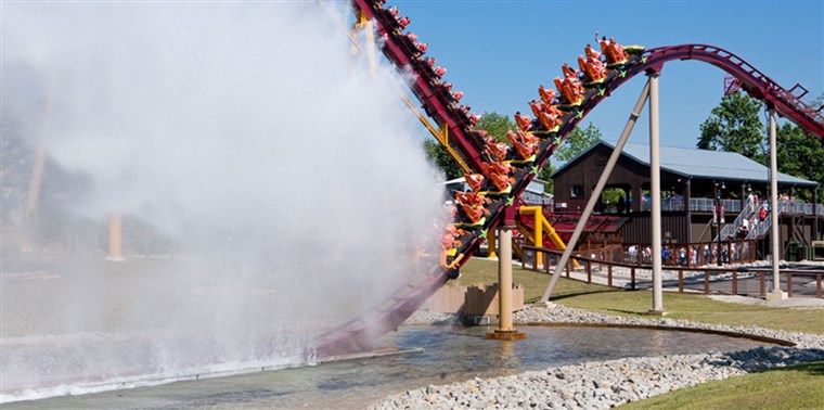 ה Diamondback roller coaster at Kings Island amusement park in Mason, Ohio