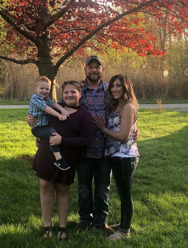 Kevin Przytula and Allyssa Anter with their children, Kayleigh, 11, and Owen, 3.