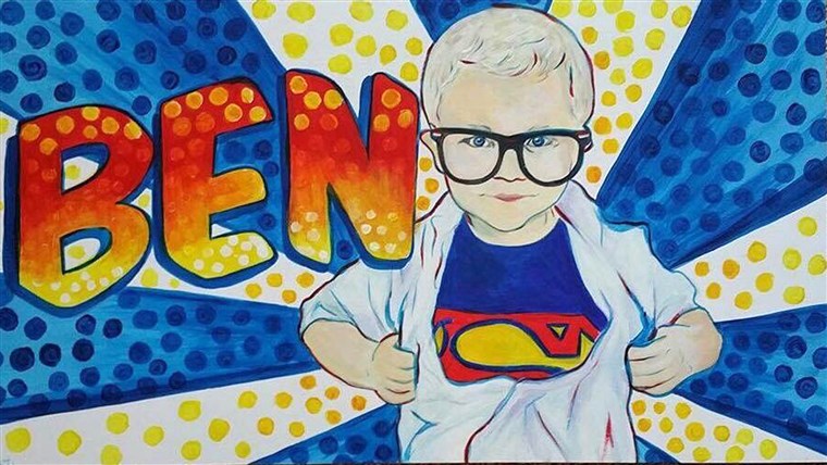 גיבור על artwork brings smiles to boy battling cancer