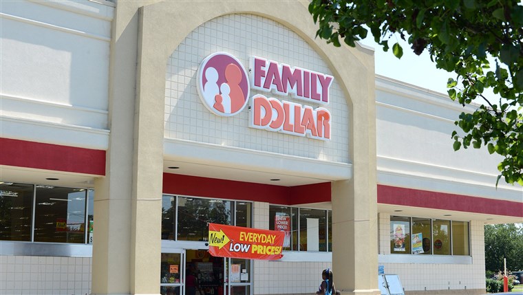 ב this Tuesday, July 29, 2014 photo, customers enter a Family Dollar store on Plaza Boulevard, in Kinston, N.C. There’s now a bidding war for Family...