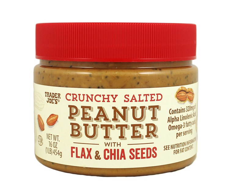 श्रेष्ठ Healthy Trader Joe's products: Peanut butter with flax and chia seeds