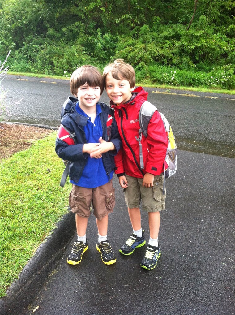 Prvi day of school for the Hockley brothers in 2012